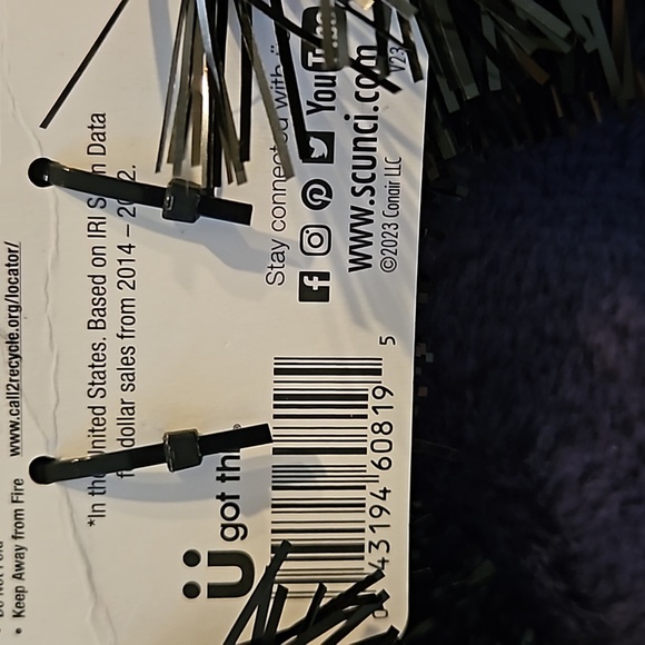 Glam-O-Ween Halloween Black Cat Headband Orange Glitter Ears Light-Up Blinking - Picture 4 of 7